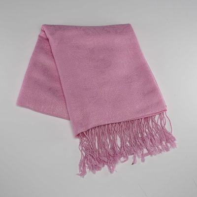 Pashmina Cashmere and Silk Pink Fringe Scarf. A soft and elegant pink Pashmina scarf woven from 