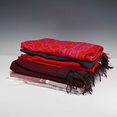 6pc Assorted Designer Scarves & Wraps- Saks Fifth Avenue, Bloomingdales. Collection of six 