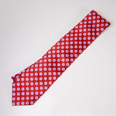 Stefano Ricci Red with Purple Floral Pattern Silk Tie. A luxurious Stefano Ricci tie crafted in 