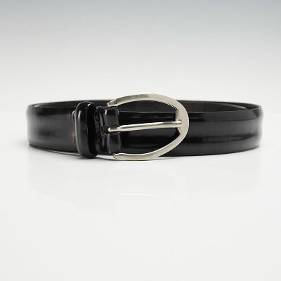 Pal Zilery Black Leather Belt. Genuine leather belt by Pal Zileri, crafted in Italy. The belt 