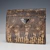 Prada Exotic Print Wallet with Black Leather Interior. This elegant Prada wallet features a Image - 1