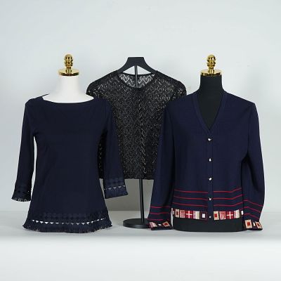 3pc Women Sweaters by Talbots, Connected Apparel, and St. John Sport. A group of three women's 