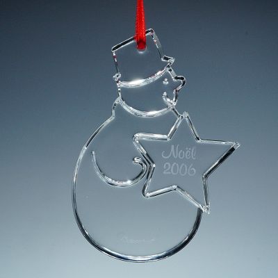 Baccarat Crystal Annual Ornament, Snowman 2006. Celebrate the season with this elegant Baccarat 