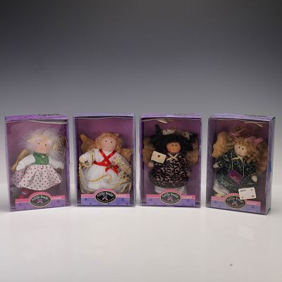 4pc Kurt S. Adler Little Souls Cloth Ornaments, Angels. Set of four cloth angel ornaments from 