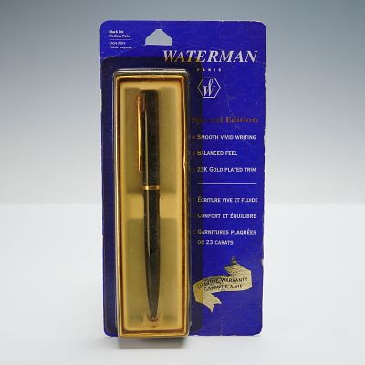 Waterman Paris Medium Point Pen Black Ink Special Edition, Black Body. This Waterman Special 