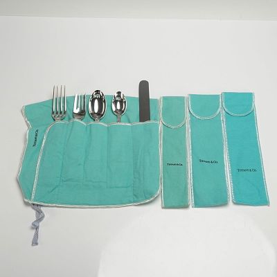 5pc Tiffany & Co. Sterling Silver Flatware Set, Chrysanthemum. This Tiffany &amp; Co. 5 piece 