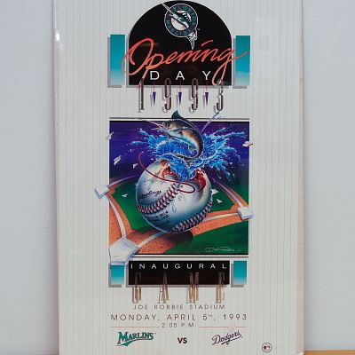 1993 Florida Marlins Inaugural Home Game Commemorative Poster. This vibrant limited edition 