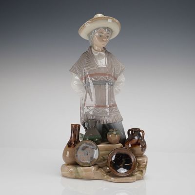 Lladro Figurine South of the Border Boy Selling Pots #5080. A Lladro Figurine, model number 5080 