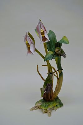 Boehm Porcelain D'Osery's Hermit Hummingbird Sculpture, 2003, Rare. Bisque Porcelain Decorated 