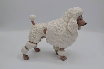 Boehm Porcelain French White Poodle Dog Sculpture, 1952, Rare. Porcelain Decorated Glazed, hand 