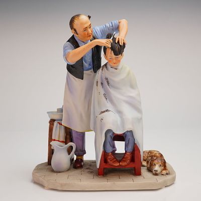 Norman Rockwell "Summer - Shear Agony" First Edition Figurine by Gorham. A single polychrome 