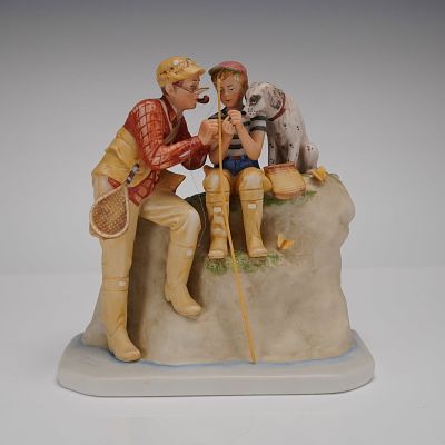 Norman Rockwell Gorham First Edition Summer Trout Dinner Figurine. This is a single 