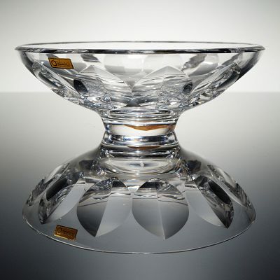 Orrefors Glacial Crystal Footed Bowl Comport. A single vintage Orrefors crystal bowl or comport 