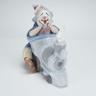 Lladro Porcelain Figurine Circus Express 01008138. The figurine depicts a melancholic clown 