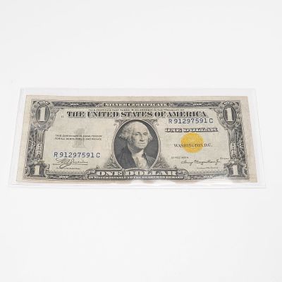 1935A U.S. Silver Certificate One Dollar Gold Seal Note. Silver Certificate One Dollar Note 