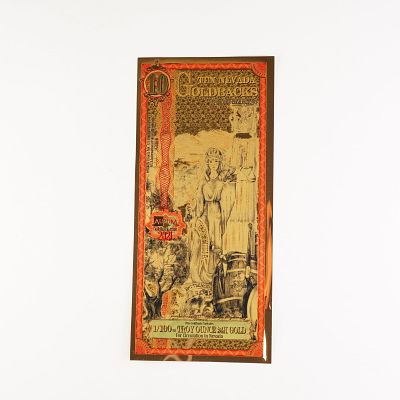 2021 Ten (10) Nevada Goldbacks - Aurum Gold Foil Note (24k). 2021 Nevada Goldback 10 