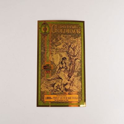 2021 One (1) Utah Goldbacks - Aurum Gold Foil Note (24k). 2021 Utah Goldback 1 Denomination 