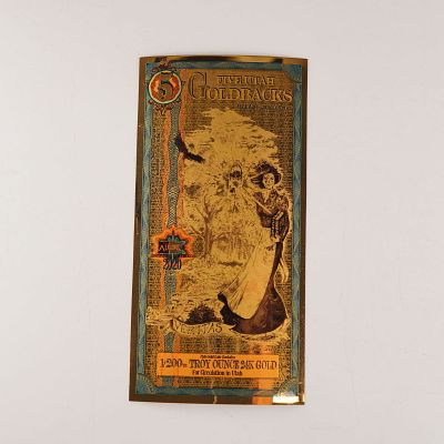 2020 Five (5) Utah Goldbacks - Aurum Gold Foil Note (24k). Striking 2020 Five (5) Utah Goldbacks 