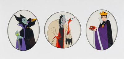 Walt Disney Studios Villainous Portraits Limited Edition Sericels w/ COA. A limited edition 