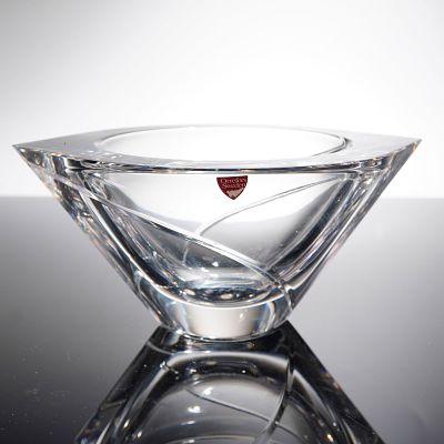 Orrefors Marin Crystal Bowl Designed by Jan Johansson. A single modern crystal bowl in the Marin 