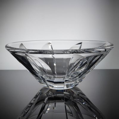 Orrefors Modernist Cut Crystal Bowl. The bowl is crafted from clear, crystal and features a 