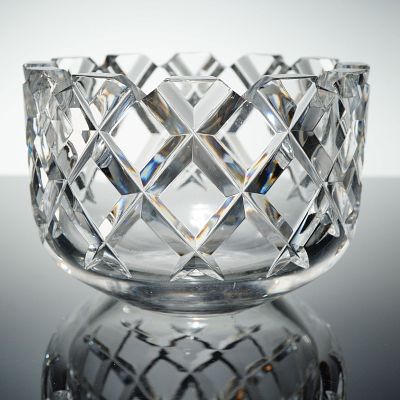 Orrefors Sofiero Crystal Bowl. A colorless, deeply cut Orrefors Crystal bowl in the "Sofiero" 