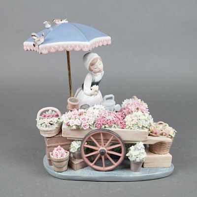 Lladro Porcelain Figurine, Flowers of the Season 1001454. The detailed composition features a 