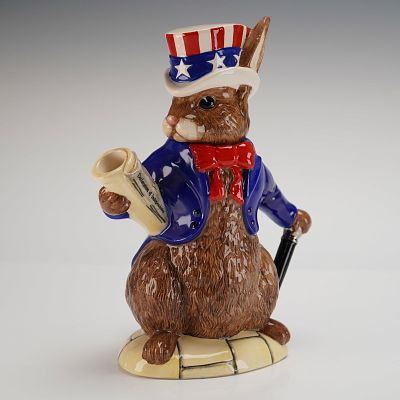 Royal Doulton Bunnykins Teapots of the World, U.S.A. President D6996. A glazed ceramic novelty 