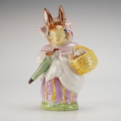 Beswick Beatrix Potter's Figurine, Mrs. Rabbit - Umbrella Out. Designed by Arthur Gredington. 