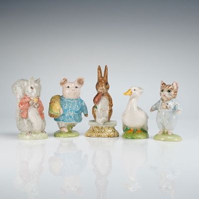 5pc Royal Albert and Beswick Beatrix Potter's Figurines. Inspired by Beatrix Potter's children's 