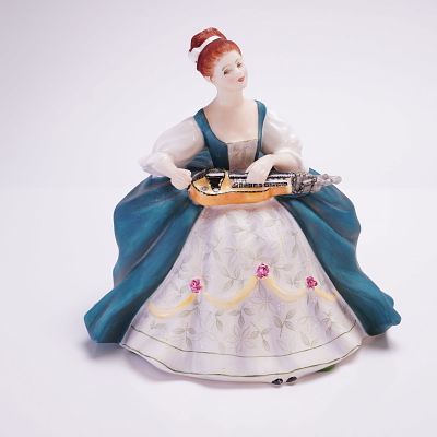 Royal Doulton Figurine, Hurdy Gurdy HN2796. Royal Doulton from the Lady Musicians collection. 
