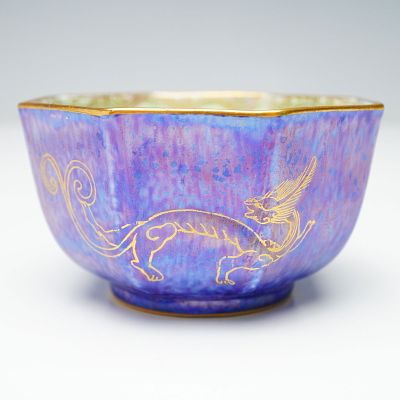 Wedgwood Fairyland Lustre Small Octagonal Bowl, Coiling Dragon Z4829. Small octagonal bowl from 