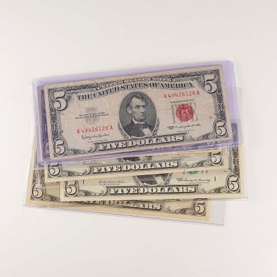 5pc 1963 and 1969 U.S. $5 Notes Silver Certificates. A group of five notes representing examples 