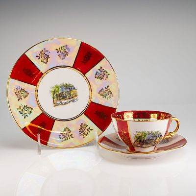 Gerold Porzellan Bavaria Trio Tea Set, Kupferhammer. This is a 3pc set, Cup, Saucer &amp; 