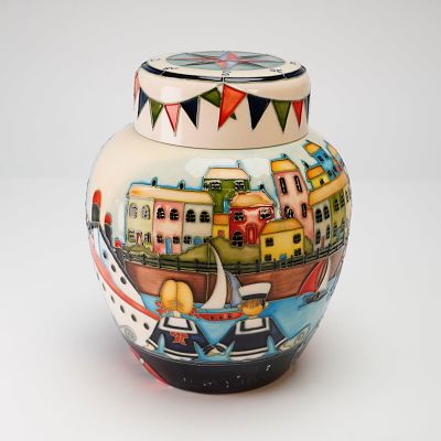 Moorcroft Pottery Vase, All the Nice Girls Love a Sailor. A Moorcroft pottery vase designed by 