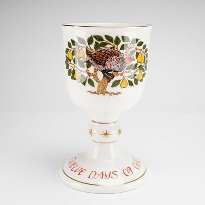 Royal Doulton Twelve Days of Christmas Partridge in a Pear Tree Goblet. A Royal Doulton bone 