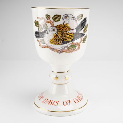 Royal Doulton Two Turtle Doves Goblet Twelve Days of Christmas Second Day. A Royal Doulton bone 