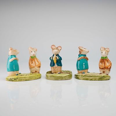 3pc Beswick Kittie McBride Figurines. This collection of three Beswick glazed ceramic figurines 