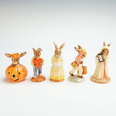 5pc Royal Doulton Bunnykins Figurines- DB 229 DB 130 DB 154 DB 137 & DB 132. The group includes 