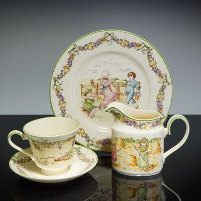4pc Set of Royal Doulton Archives Series Ware Pastime Winter Tea Set. A 4pc Royal Doulton fine 