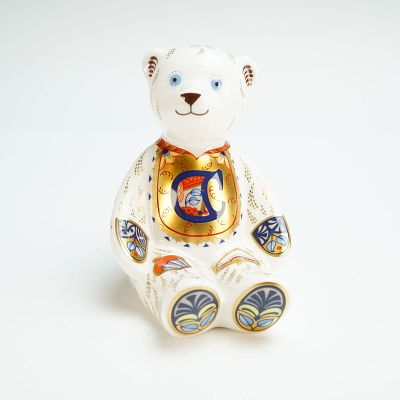 Royal Crown Derby Paperweight, Alphabet Bear. This figurine is modeled as a seated teddy bear 