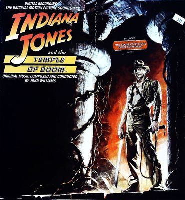 Poly Gram Studios Indiana Jones Temple of Doom Soundtrack LP. Featuring a dynamic illustration 