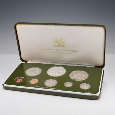 1982 Trinidad and Tobago Silver Proof Coin Set. This 8 piece proof coin set was issued in 1982 