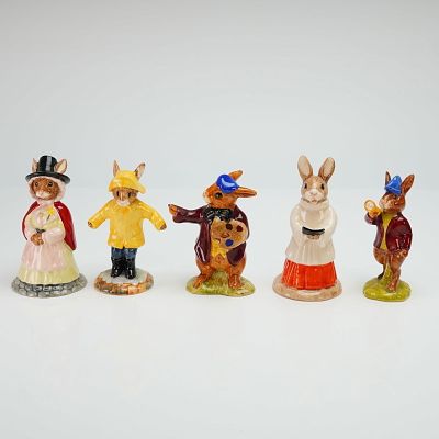 Five Royal Doulton Bunnykins Porcelain Figurines- DB11, 13, 147, 172 & 223. A collection of 