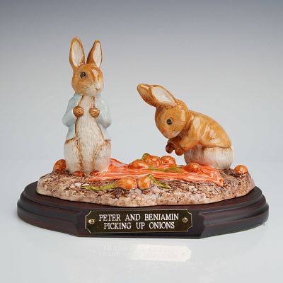Beswick Potter Tableau Peter and Benjamin Picking Up Onions. A limited edition ceramic figure 