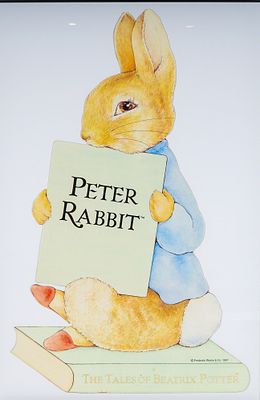 Framed Frederick Warne & Co. Beatrix Potter's Cutout, Peter Rabbit. A large, framed Peter Rabbit 