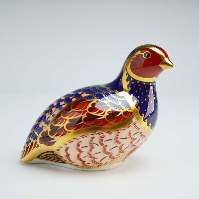 Royal Crown Derby Paperweight, Partridge. This limited-edition bird figurine is decorated in the 