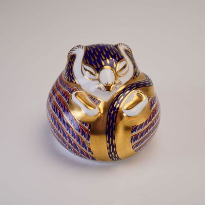Royal Crown Derby Sleeping Dormouse Paperweight. A Royal Crown Derby Sleeping Dormouse 