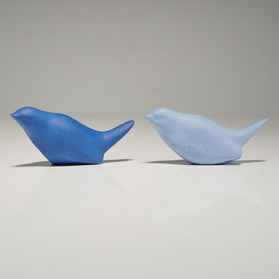 Two Wedgwood Jasperware Birds by Clare Twomey. Two stylized bird figurines produced by Wedgwood 