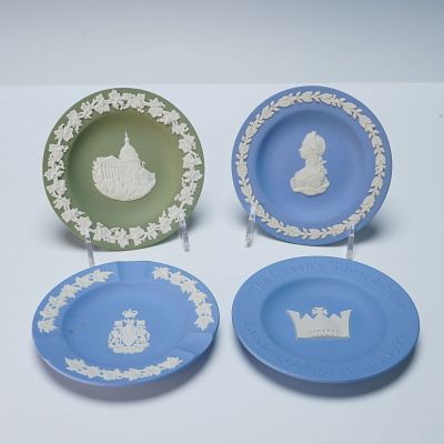 A Collection of Four Wedgwood Jasperware Commemorative Dishes. A collection of four Wedgwood 